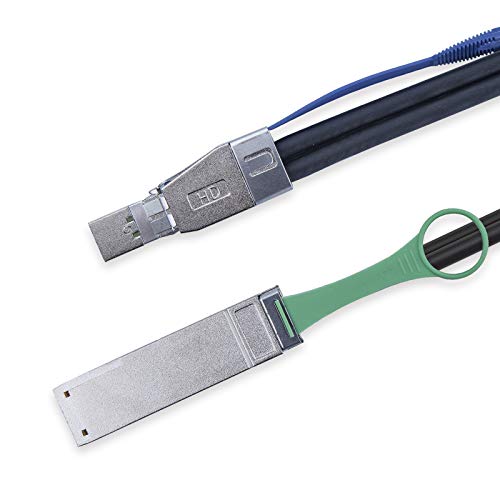 10Gtek SFF-8644 to QSFP (SFF-8436) DDR Hybrid Mini SAS Cable, External Copper SAS Cable for NetApp DS4243 DS4246 DS2246, 100-Ohm, 2-Meter(6.6-ft) - Image 1