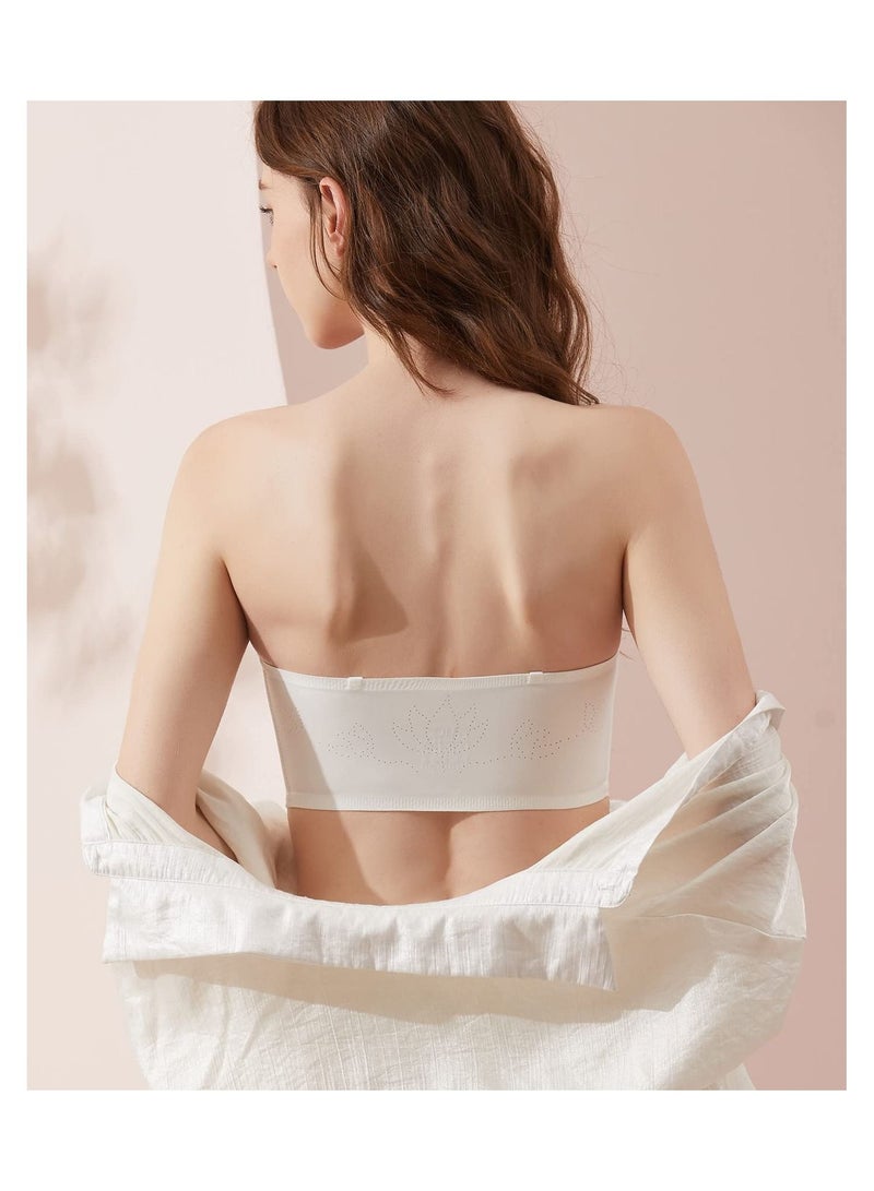 SYOSI Women's Strapless Seamless Padded Bandeau Tube Top Bra Women’s Sports Bra Wirefree Bralette Bras Front Buckle Lift Up Bra Push Up Padded Tube Top Bra Non Slip Invisible - Image 2