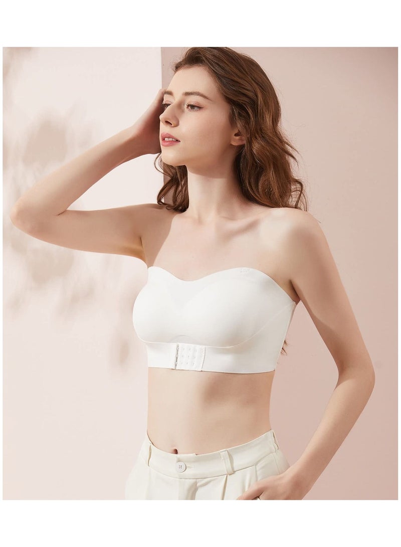 SYOSI Women's Strapless Seamless Padded Bandeau Tube Top Bra Women’s Sports Bra Wirefree Bralette Bras Front Buckle Lift Up Bra Push Up Padded Tube Top Bra Non Slip Invisible - Image 5