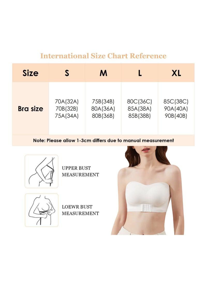 SYOSI Women's Strapless Seamless Padded Bandeau Tube Top Bra Women’s Sports Bra Wirefree Bralette Bras Front Buckle Lift Up Bra Push Up Padded Tube Top Bra Non Slip Invisible - Image 3