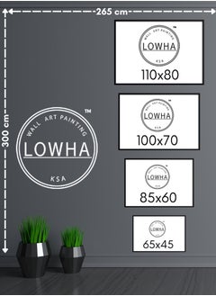 LOWHA Canvas Wall Art Stretched Over Wooden Frame with Eid Mubarak Carpet Painting  - Image 5