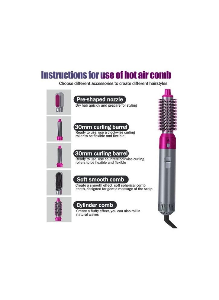 GSTORM GStorm 5 in 1 Hair Curlers Rollers, Hair Curling Wand Detachable Styler, Negative Ion Straightener Hair Curler for Straightening Curling Drying Combing Scalp Massage Styling  - Image 3