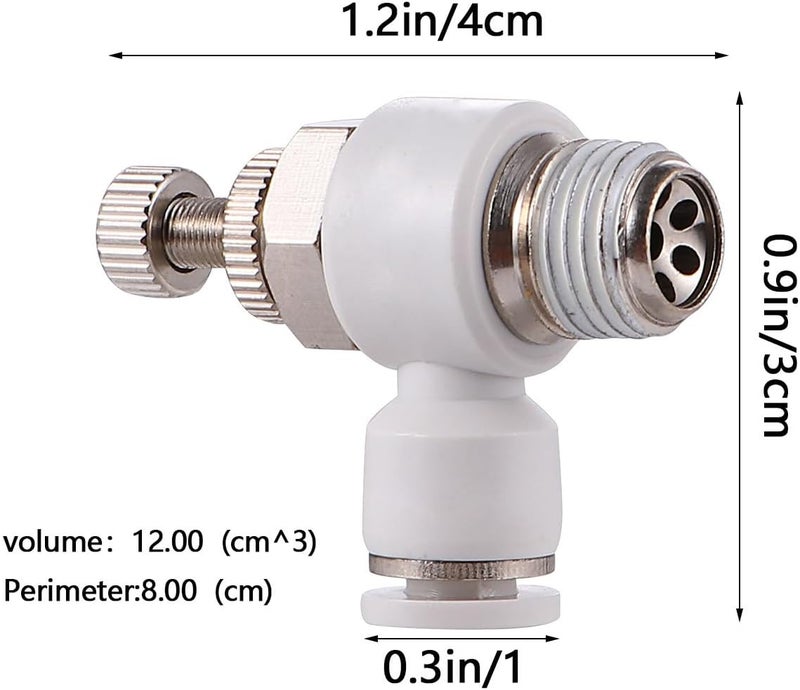 Garneck 4pcs 6mm Pneumatic Flow-limiting Control Valve Set, One-way Air Control Valve Throttle Function for Industrial Equipment - Image 2