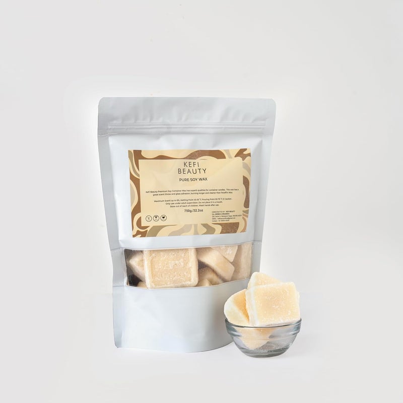 KEFI Beauty Soy Wax for Candle Making SOYA Wax 100 Pure and Natural Candle Wax Smooth Clean Burn for All Types Candle Making and Craft 750 Gram White - Image 4