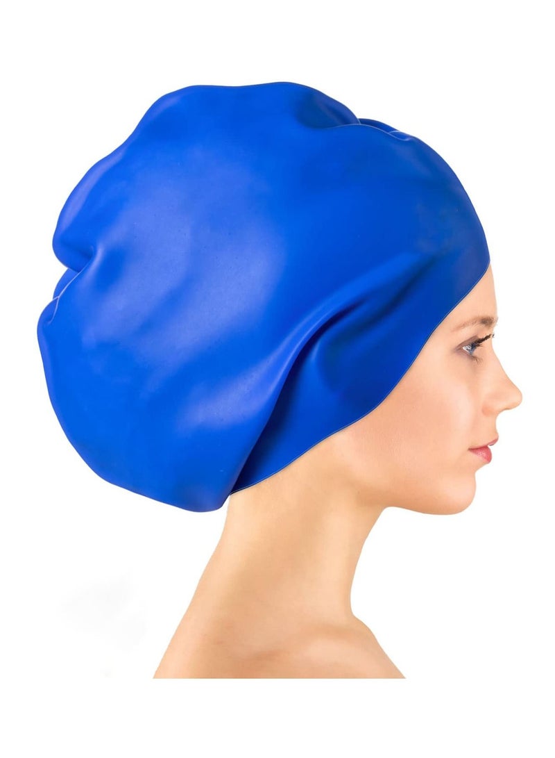 SYOSI Silicone Swim Cap for Women Men Extra Large Special Design Swimming Cap Waterproof Bathing Cap Swim Hat for Very Long Hair Braids Thick Curly Hair Keep Your Hair Dry - Image 1