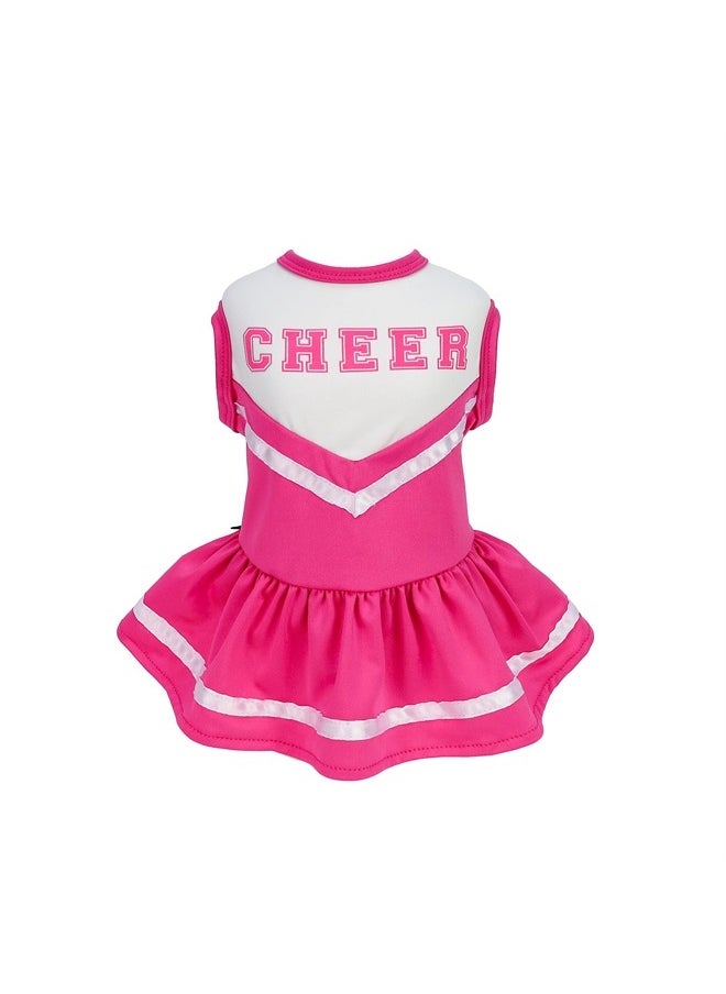 Fitwarm - Cheerleader Dog Costume, Sporty Cheer Dog Dress for Small Dogs Girl, Pet Clothes Cat Outfits, Pink White, Small - Image 1