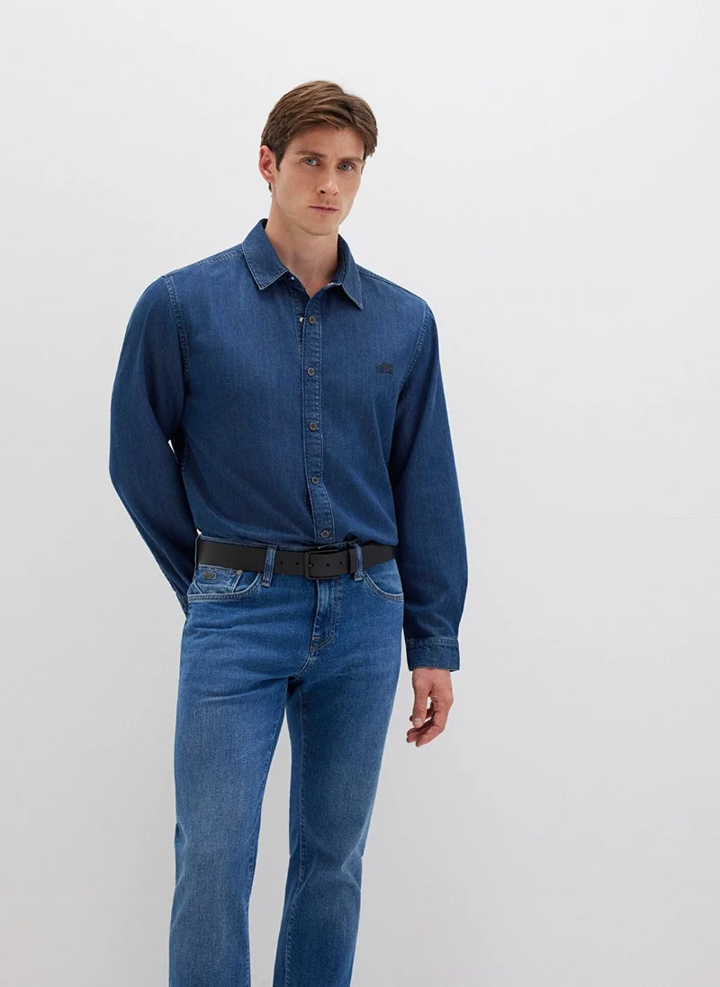 Mavi Roy Dark Indigo Lux Black Denim Shirt