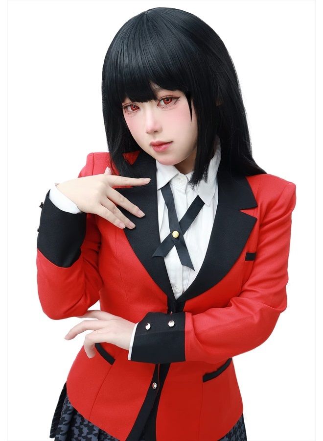 C-ZOFEK Jabami Yumeko Cosplay Wig Women 80cm Long Straight Hair Great Gift (Black) - Image 4