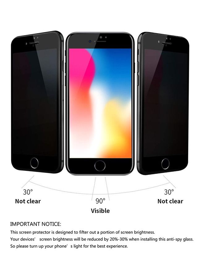 واقي شاشة زجاجي مقاوم للتجسس والخصوصية لهاتف آيفون 7 بلس أسود - Image 5
