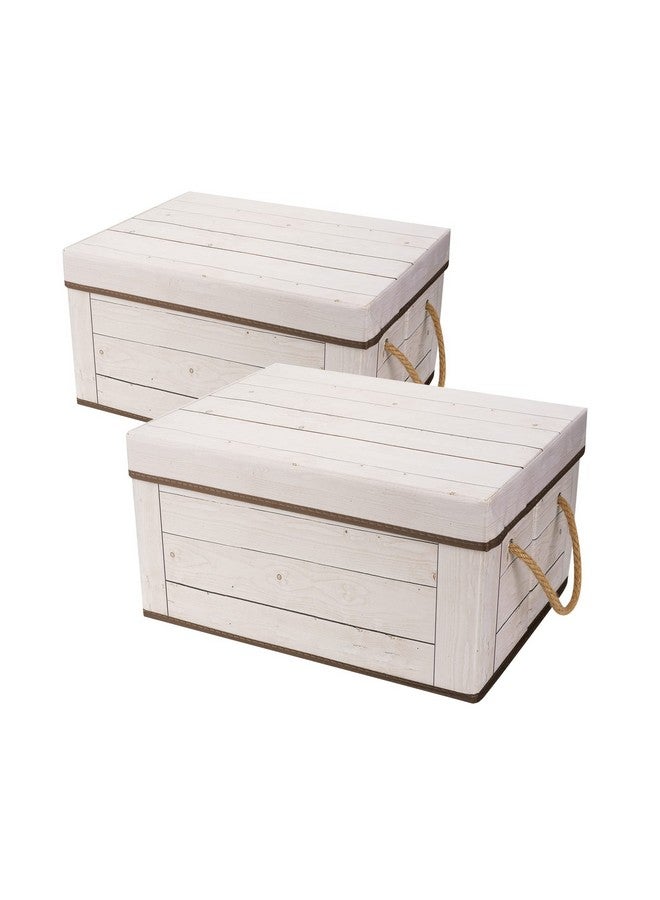 Livememory Memory Box for Keepsake, Decorative Storage Boxes with Lids and Handles for Storage, Decorative - L15.7 x W11.8 x H7.9 In (Not Made of Wood, 2 Pack) - Image 1