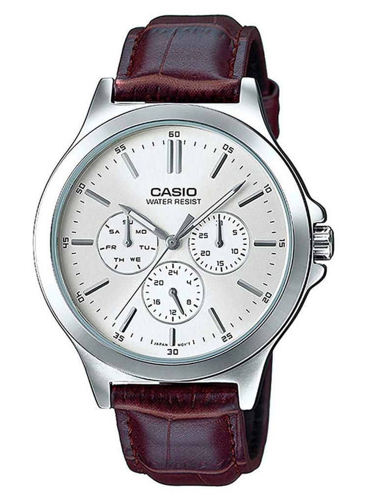 CASIO Men Leather Analog Watch CASIOMTP-V300L-7AUDF - 40 mm - Brown - Image 1
