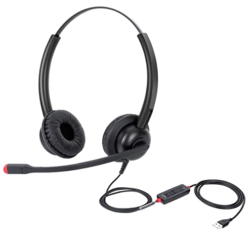 daily headset USB Headset with Mic for PC Computer Laptop Headphones with Noise Cancelling Microphone in-line Control for Home Office Online Class Skype Zoom - Image 1