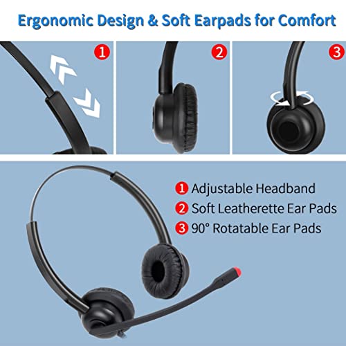 daily headset USB Headset with Mic for PC Computer Laptop Headphones with Noise Cancelling Microphone in-line Control for Home Office Online Class Skype Zoom - Image 3