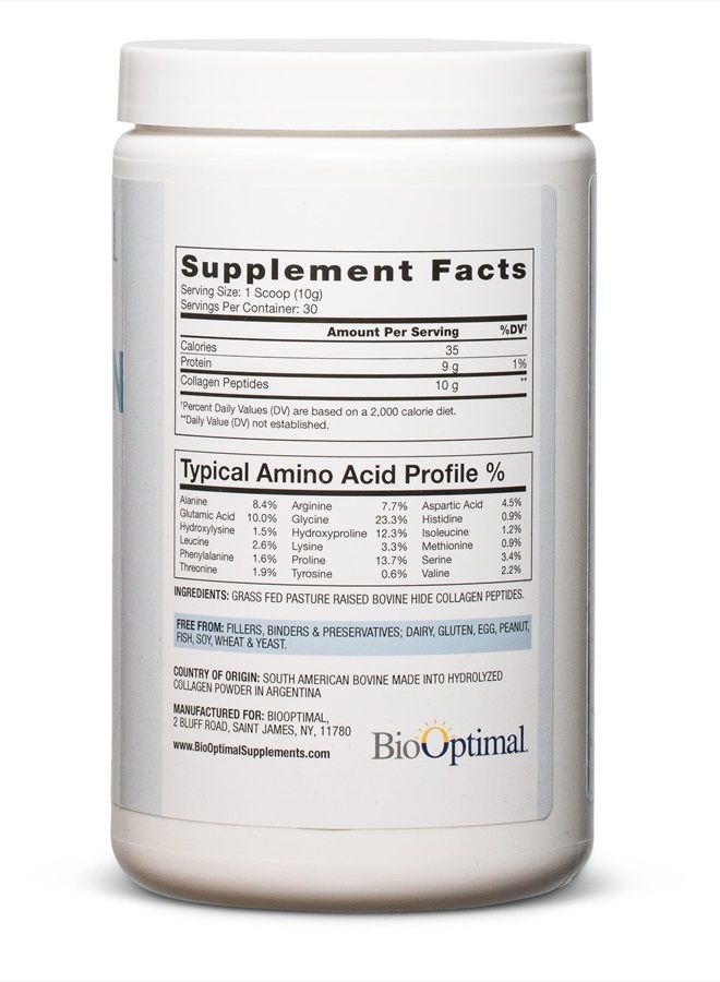 BioOptimal Collagen Powder, Collagen Peptides, Grass Fed, Non-GMO Premium Quality Hydrolyzed Collagen Protein, Pasture Raised, Dissolves Easily, 300 Grams, Packaging May Vary - Image 4
