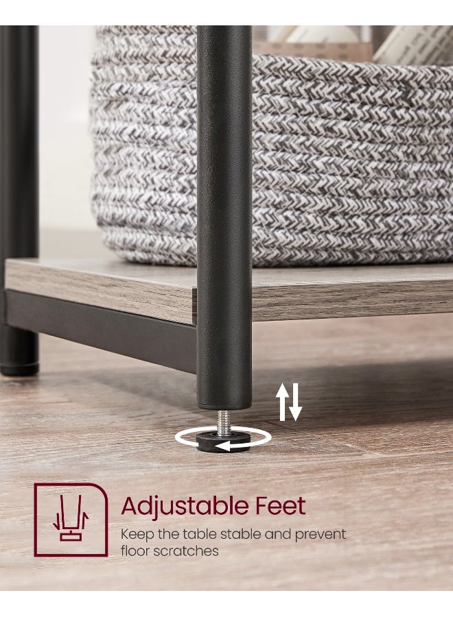 VASAGLE Set of 2 Side Tables, 2-Tier Sofa Side Tables, Bedside Tables with Steel Frames, for Living Room, Bedroom, Home Office, Industrial Style, Heather Greige and Classic Black - Image 4