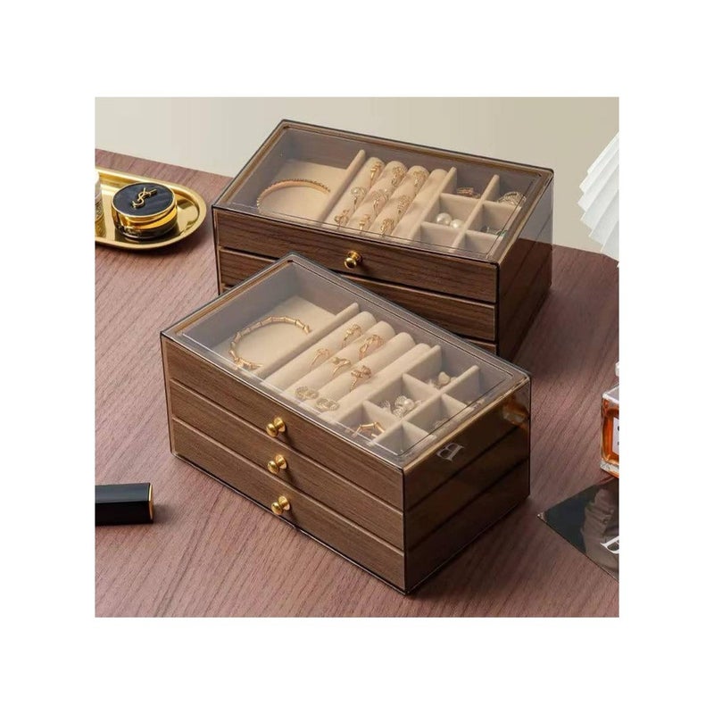Elegant and Practical Accessories Organizer with 3 Drawers for Jewelry and Accessories Storage – Durable and Easy-to-Use Design for Home and Bedroom (T) - Image 2