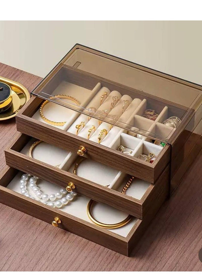 Elegant and Practical Accessories Organizer with 3 Drawers for Jewelry and Accessories Storage – Durable and Easy-to-Use Design for Home and Bedroom (T) - Image 1