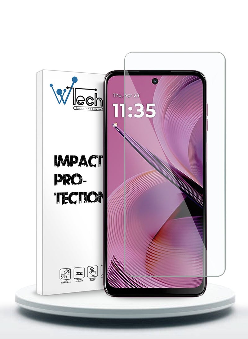Wtech Motorola Moto G55 5G 2024 Premium Series Curved Edges 9H 2.5D Tempered Glass Screen Protector - Clear - Image 1