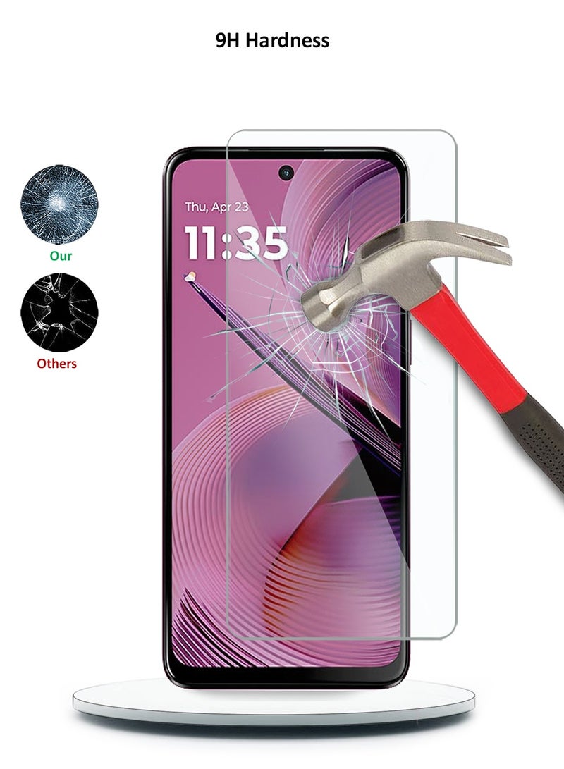 Wtech Motorola Moto G55 5G 2024 Premium Series Curved Edges 9H 2.5D Tempered Glass Screen Protector - Clear - Image 3