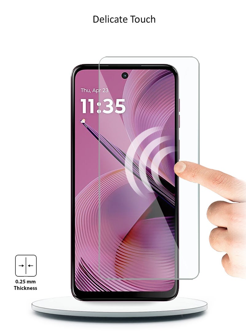 Wtech Motorola Moto G55 5G 2024 Premium Series Curved Edges 9H 2.5D Tempered Glass Screen Protector - Clear - Image 4