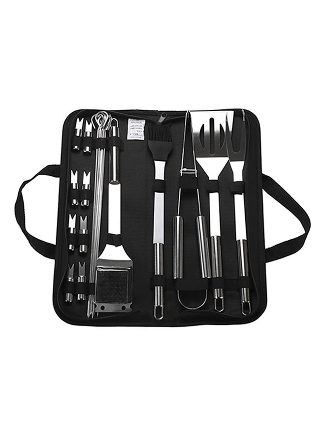 NIBEMINENT Cooking Food Grill Tool Set With Storage Case Silver/Black  - Image 1