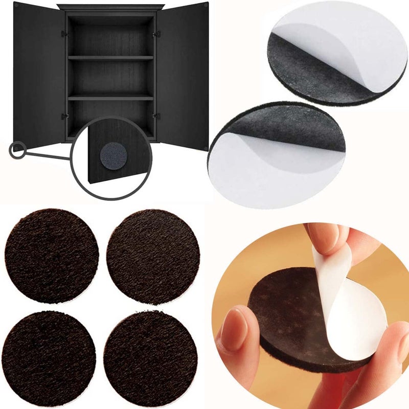 DIY Crafts 24, 50mm Dia, 24 Pcs, 50mm Dia, Black Round Furniture Felt Pads Self Adhesive Protects Kitchen Cabinets, Drawers, Desks Furniture Against Bumps Scratches (SNBB-Black-SA) (24, 50mm Dia) - Image 1