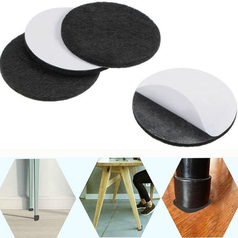 DIY Crafts 24, 50mm Dia, 24 Pcs, 50mm Dia, Black Round Furniture Felt Pads Self Adhesive Protects Kitchen Cabinets, Drawers, Desks Furniture Against Bumps Scratches (SNBB-Black-SA) (24, 50mm Dia) - Image 5