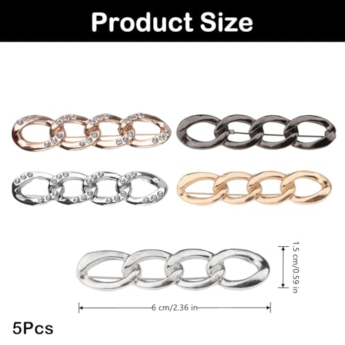 Aeenioy 5Pcs Jeans Adjustable Pins for Women, Adjustable Waist Buckle for Women, Jeans Tightening Clips, No Sewing Required, Perfect Fit Instant Jean Button - Image 2