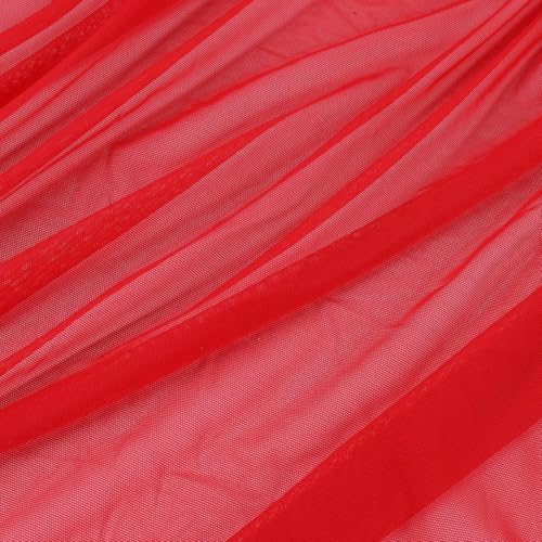 Filloxy Net Fabric Cloth for Multi Purpose Decoration, Parties, Costumes, Gift Packing, Party Decor, Backdrop Material mandap, Pooja Background Ribbon Wedding Decoration (RED, 10 Meter), Solid - Image 3