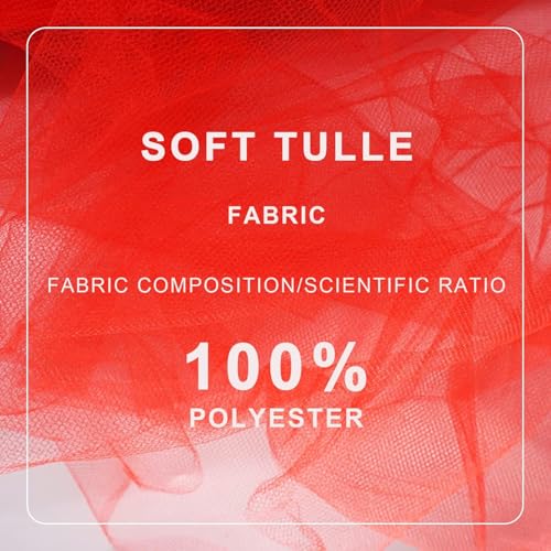 Filloxy Net Fabric Cloth for Multi Purpose Decoration, Parties, Costumes, Gift Packing, Party Decor, Backdrop Material mandap, Pooja Background Ribbon Wedding Decoration (RED, 10 Meter), Solid - Image 2