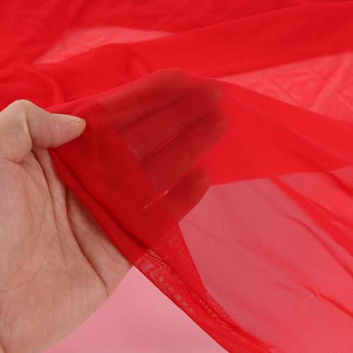 Filloxy Net Fabric Cloth for Multi Purpose Decoration, Parties, Costumes, Gift Packing, Party Decor, Backdrop Material mandap, Pooja Background Ribbon Wedding Decoration (RED, 10 Meter), Solid - Image 4