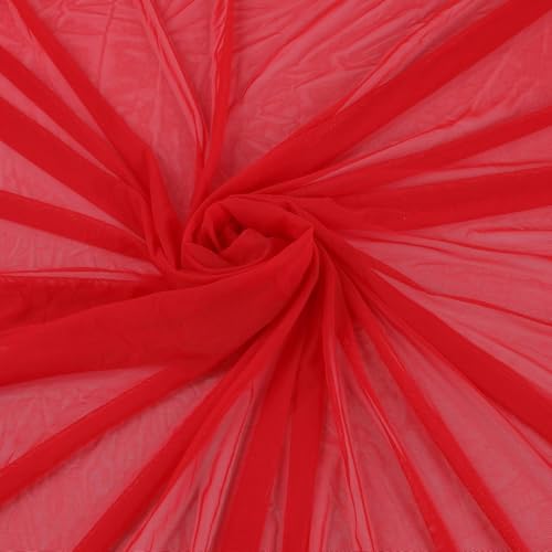 Filloxy Net Fabric Cloth for Multi Purpose Decoration, Parties, Costumes, Gift Packing, Party Decor, Backdrop Material mandap, Pooja Background Ribbon Wedding Decoration (RED, 10 Meter), Solid - Image 1