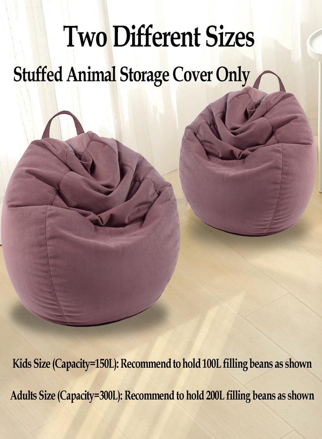 LPMOERA Stuffed Animal Storage Bean Bag Chair Cover (No Filler) For Kids and Adults.Pets Dogs/Cats Lazy Beds.Soft Premium Corduroy Stuffable Bean Bag For Organizing Children Plush Toys or Memory Foam - Image 2
