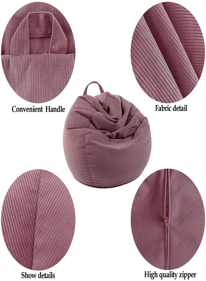 LPMOERA Stuffed Animal Storage Bean Bag Chair Cover (No Filler) For Kids and Adults.Pets Dogs/Cats Lazy Beds.Soft Premium Corduroy Stuffable Bean Bag For Organizing Children Plush Toys or Memory Foam - Image 3