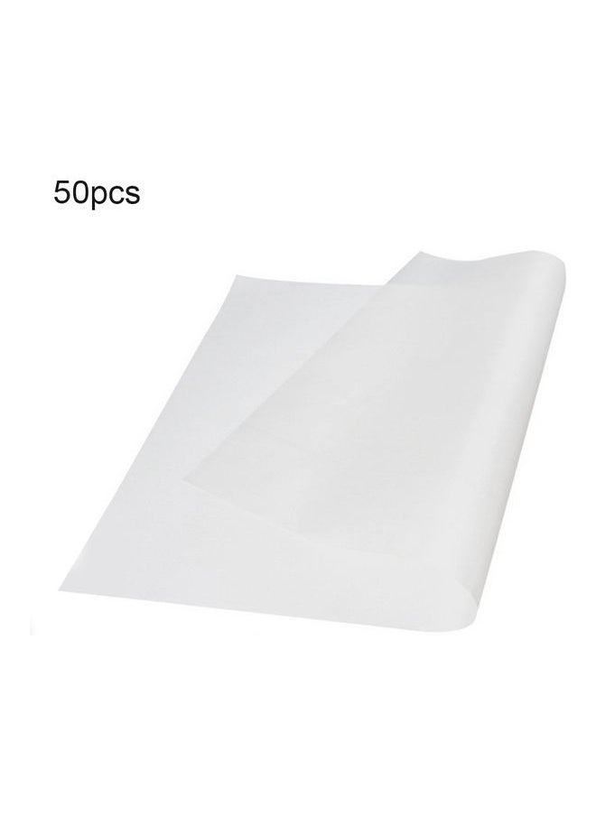 NIBEMINENT 50-Piece Rectangle Non-Stick Baking Liner Sheet White 40x31x1cm  - Image 1