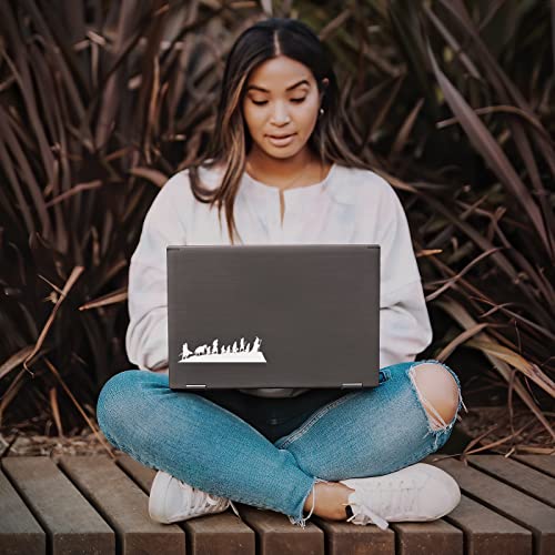 Bargain Max Decals ملصق دكالة قافلة الأخوة من سيد الخواتم لدفتر السيارة واللابتوب 8" × 2" (أبيض) - Image 3