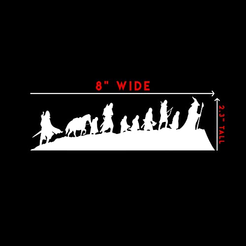 Bargain Max Decals ملصق دكالة قافلة الأخوة من سيد الخواتم لدفتر السيارة واللابتوب 8" × 2" (أبيض) - Image 4
