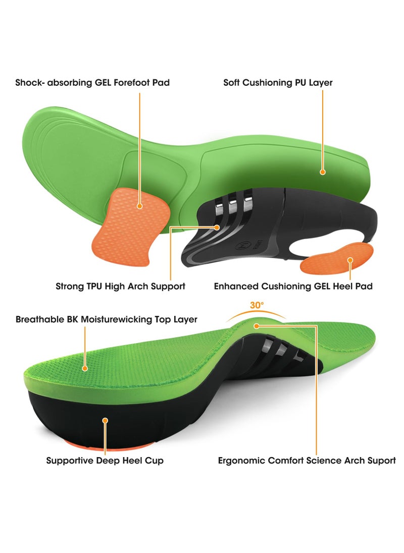 NajmStyle - Plantar Fasciitis Insoles High Arch Support Insoles Pain Relief 220LB+ Flat Feet Orthotics Inserts Heavy Duty Support Shoe Insoles for Men and Women - Image 1