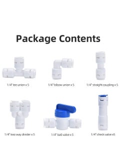 SANMUGEED 30Pack 1/4" OD Quick Connect Fittings Push to Connect Water Tube Fittings for RO Reverse Osmosis Water Filter  - Image 2