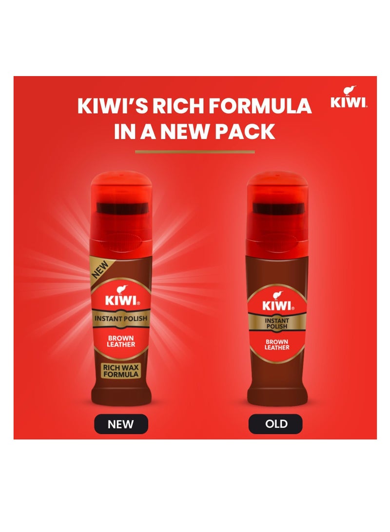 Kiwi Liquid Shoe Polish - 75 ml (Brown) - Image 2