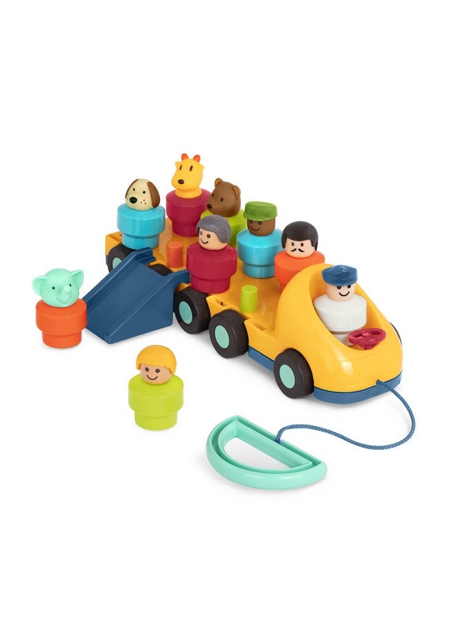 BATTAT Toy Bus For Toddlers Educational Pull Toy With 9 Spinning Passengers Learn And Sort Colors With Toddler Toys For 18+ Months (11 Pcs) - Image 2