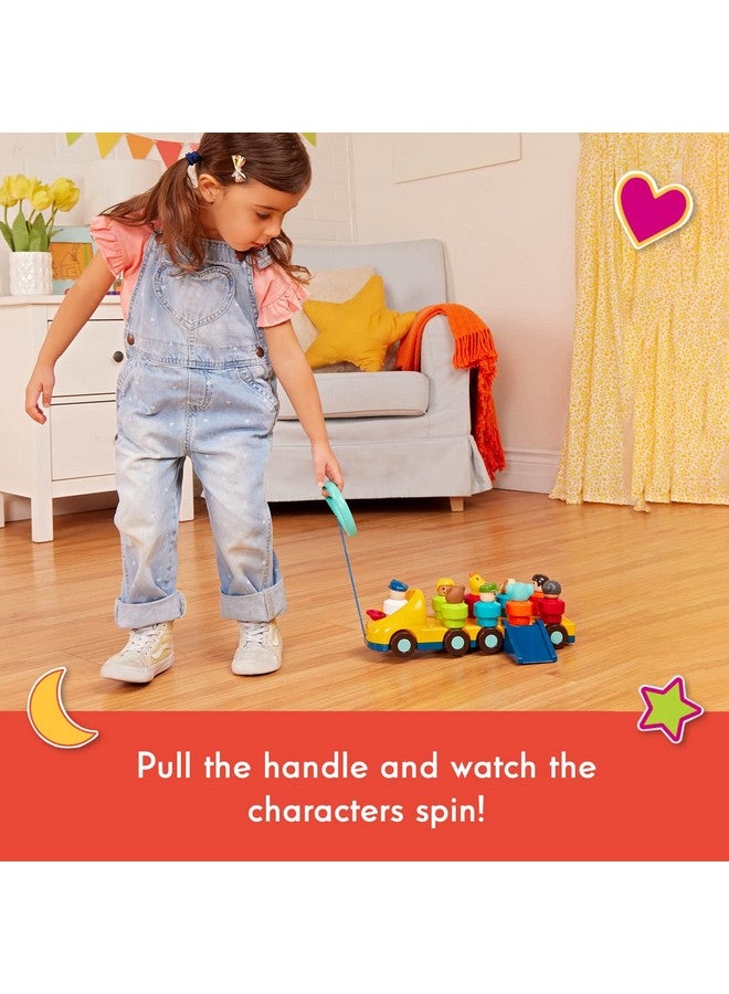 BATTAT Toy Bus For Toddlers Educational Pull Toy With 9 Spinning Passengers Learn And Sort Colors With Toddler Toys For 18+ Months (11 Pcs) - Image 4