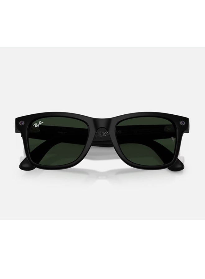 ميتا RAY-BAN (GEN 3) WAYFARER Bridge & Nosepads High Bridge Fit Frame Clear/Green Transitions Lenses AI Glasses Size 53 -22 Matte Black - Image 4