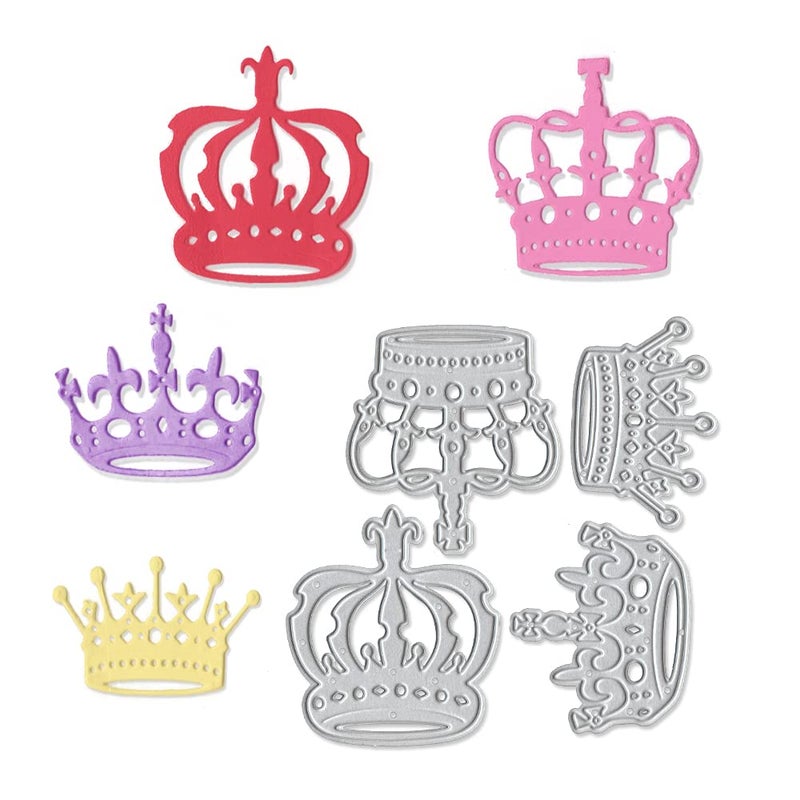 4 PCS Crown Metal Cutting Dies Celebration Dies for Card Making DIY Photo Embossing Decorative Paper Card DIY Dcor Dies Craft