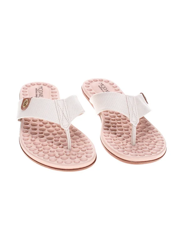 مودار Modare Ladies Flat Sandals Off White | Made In Brazil
