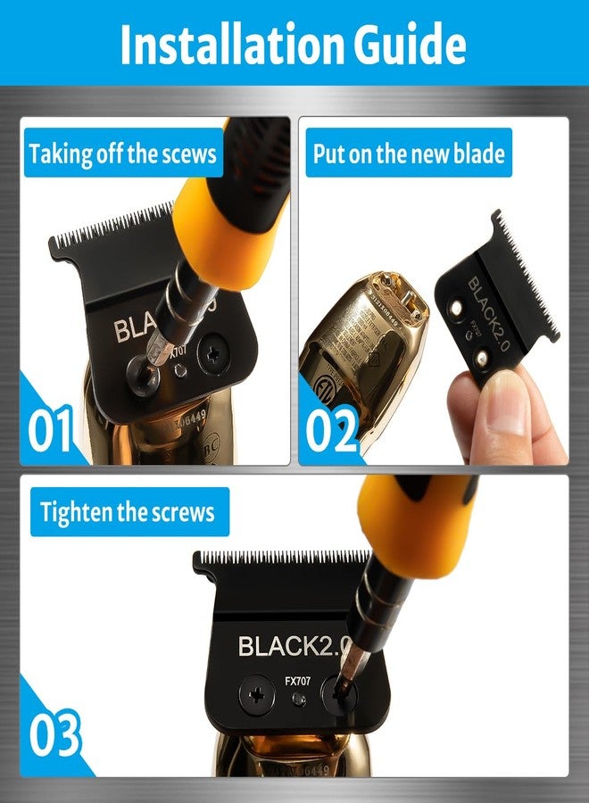 Perfitech Replacement Blades Compatible with Babyliss Trimmers FX707z, FX787, FX726, 1 Pack, Classic Black - Image 3