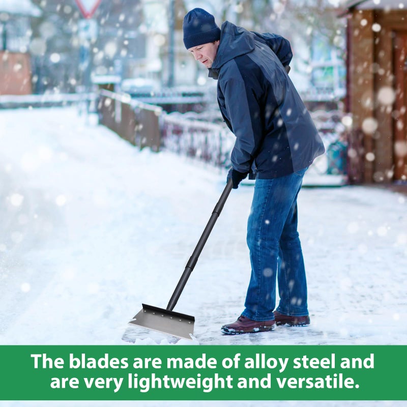 Pragmatist Garden Shovel, Ice Scraper, Multifunctional Cleaning Shovel with 59" Adjustable Handle Heavy Duty Garden Tool for Lawn Edging, Scraping, Weed and Ice Removal - Image 2