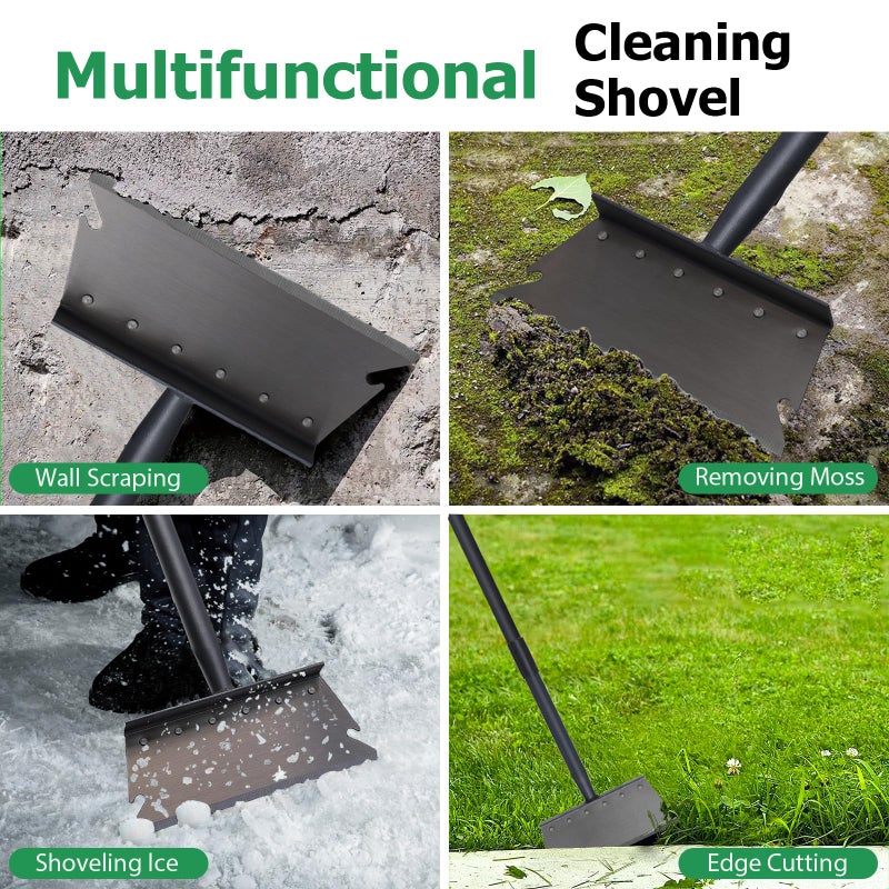 Pragmatist Garden Shovel, Ice Scraper, Multifunctional Cleaning Shovel with 59" Adjustable Handle Heavy Duty Garden Tool for Lawn Edging, Scraping, Weed and Ice Removal - Image 3