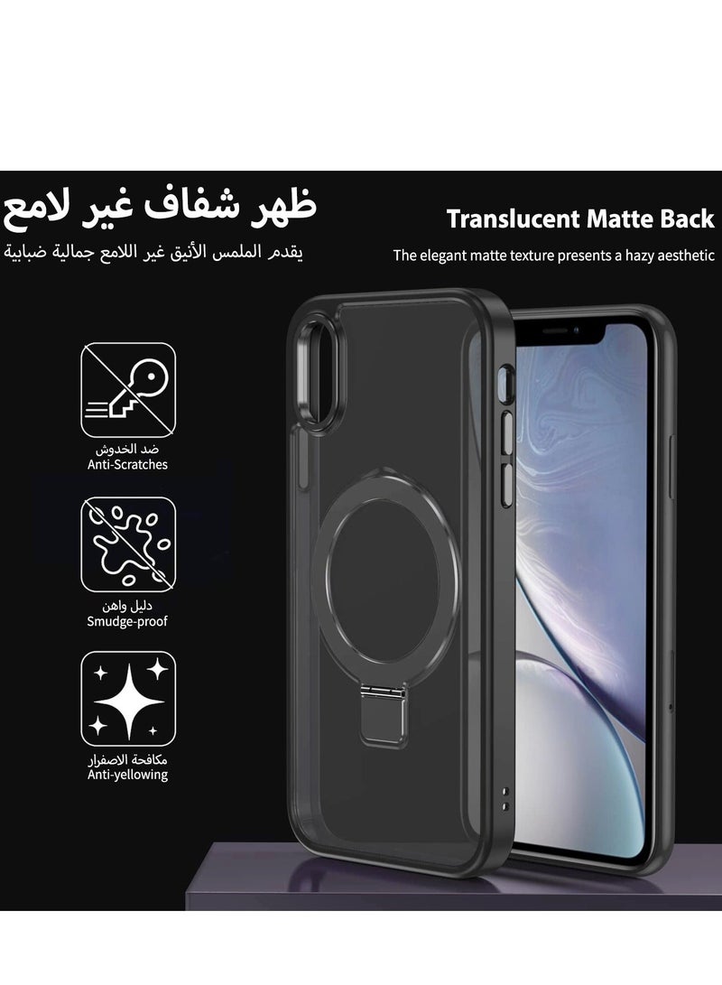 TEAM LUXURY iPhone XR Magnetic Case with Invisible Stand, Compatible with MagSafe Shockproof Protection Cover, Translucent Matte Slim Phone Case with Magnet for Apple XR (2018)(Black)  - Image 5