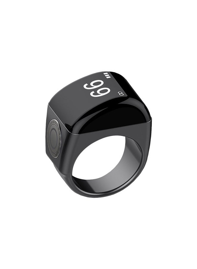 Cross Border Equantu Style Smart Ring Counter Time Reminder Smart Ring Counter Ring-Color:Zinc Alloy Black 22mm - Image 1